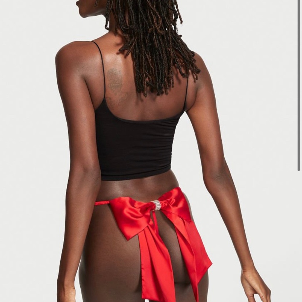 VS SATIN BOW V-STRING PANTY